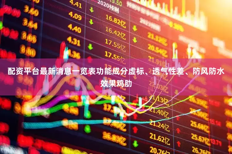 配资平台最新消息一览表功能成分虚标、透气性差、防风防水效果鸡肋